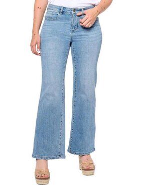 Belle Boho by Kim Gravel Crosshatch Relaxed Jean Vintage Wash Plus 32